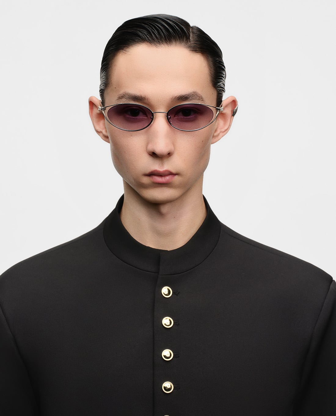 MUJOSH - Kính mát unisex gọng oval bản mảnh