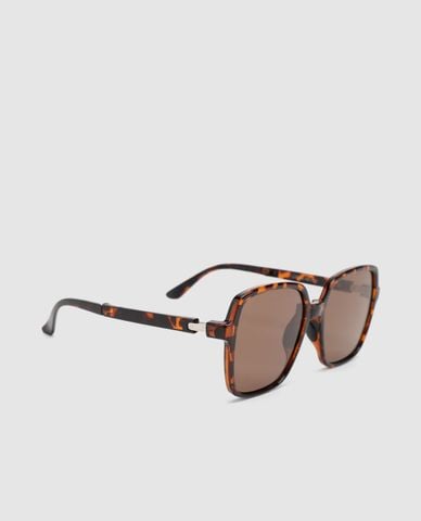  URBAN REVIVO - Kính mát nữ gọng vuông họa tiết cổ điển 