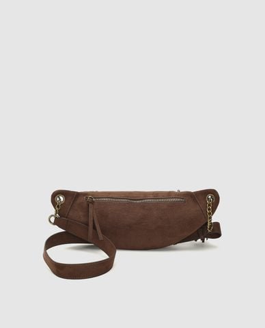  URBAN REVIVO - Túi đeo vai nữ hình bán nguyệt phối charm 