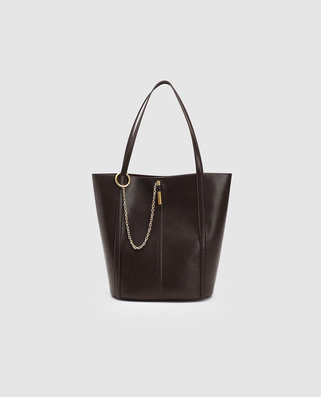 URBAN REVIVO - Túi tote nữ hình thang phối dây xích