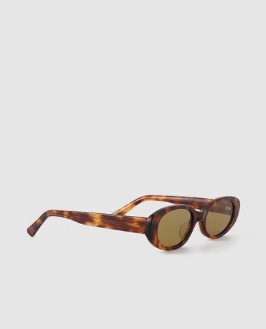  URBAN REVIVO - Kính mát nữ gọng oval họa tiết đồi mồi 