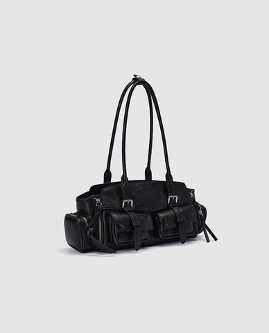  URBAN REVIVO - Túi đeo vai phom chữ nhật phối túi hộp 