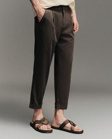  URBAN REVIVO - Quần nam ống đứng gập gấu 