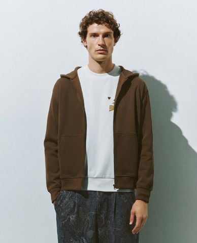  URBAN REVIVO - Áo khoác nam phối mũ tay dài 