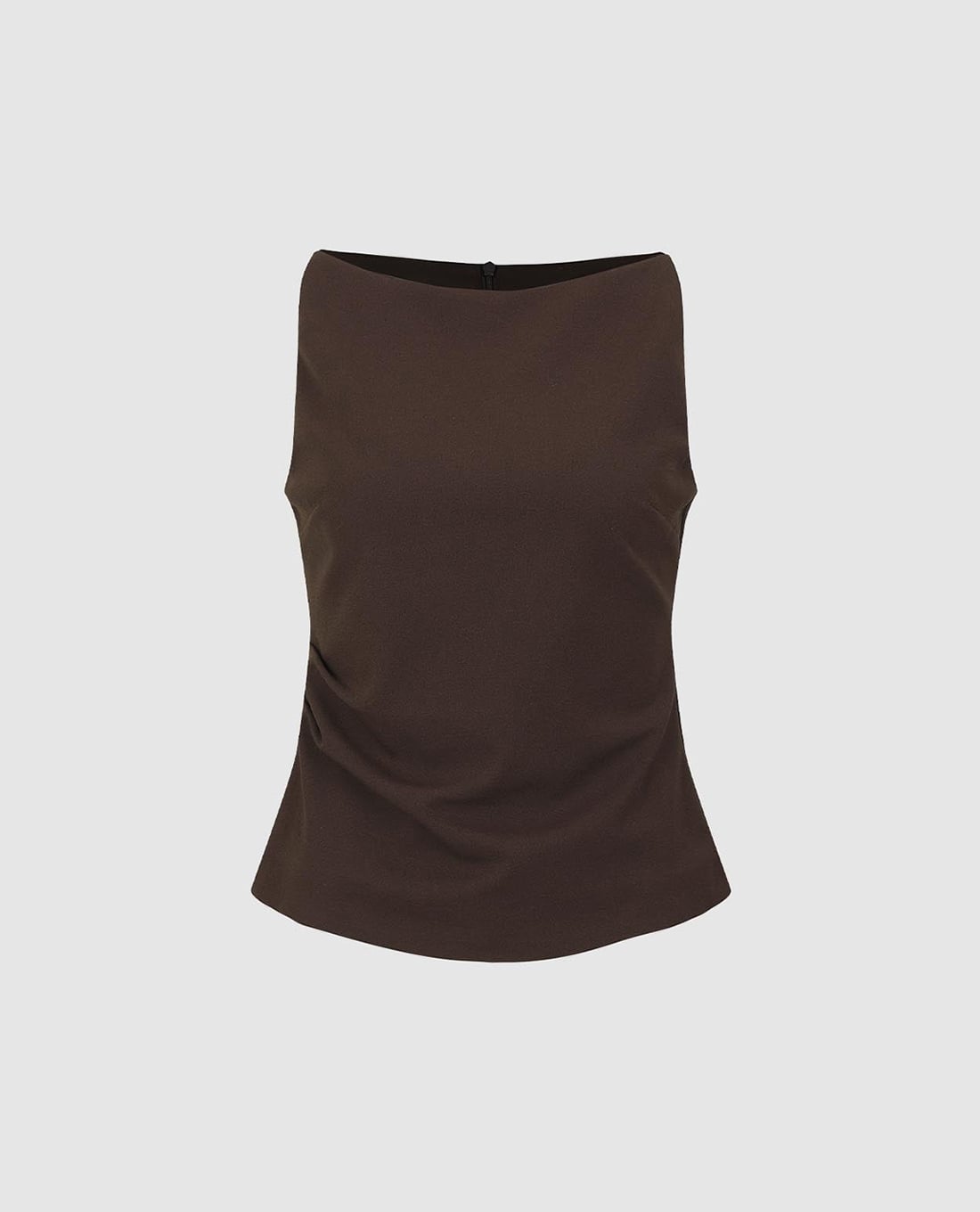 URBAN REVIVO - Áo sát nách nữ cổ thuyền xếp nếp