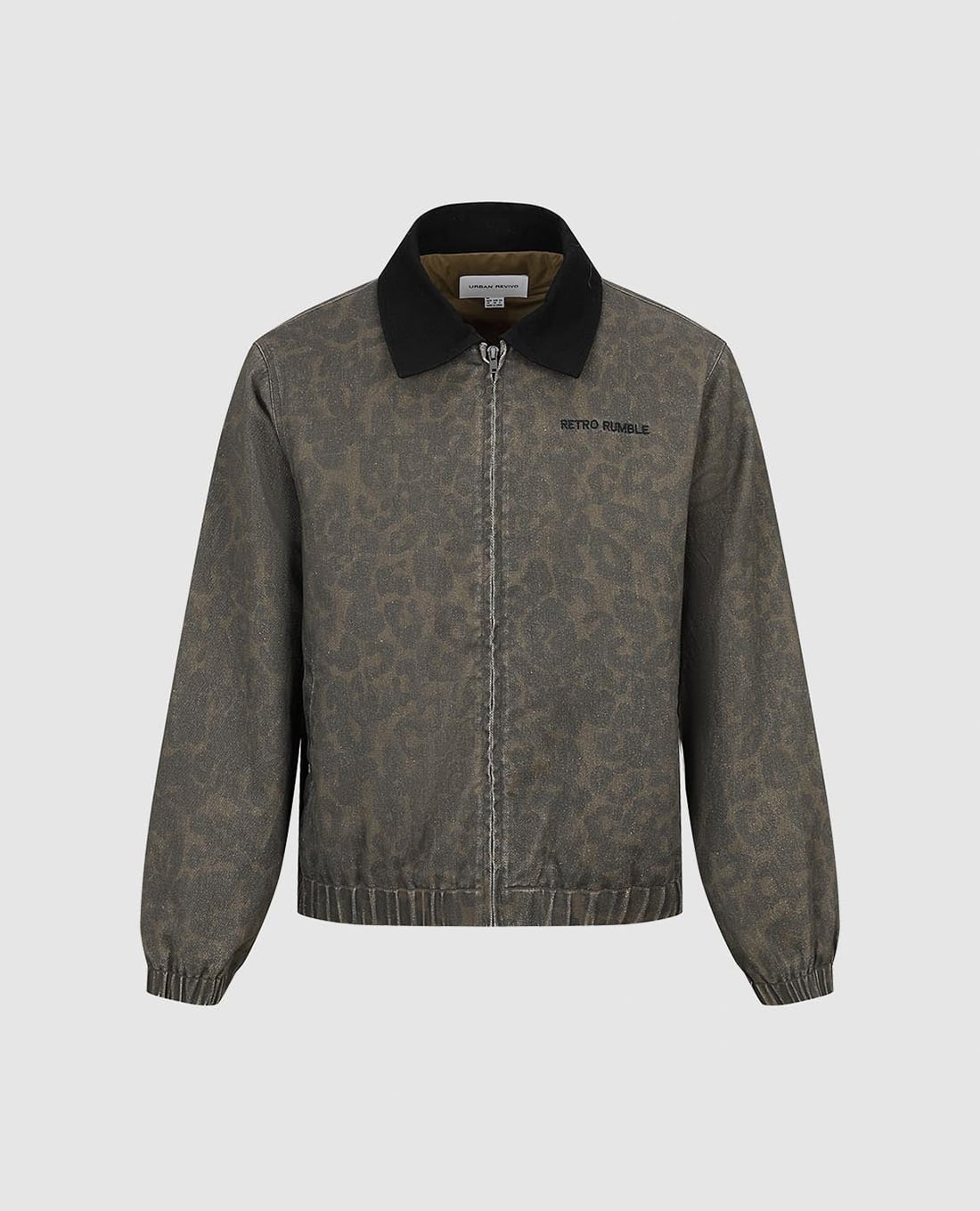 URBAN REVIVO - Áo khoác bomber nam họa tiết da báo