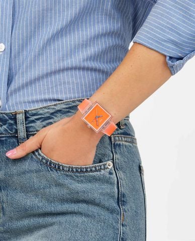  SWATCH - Đồng hồ unisex What if...See Thru Orange? 41.8mm 