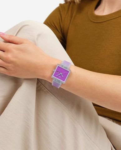  SWATCH - Đồng hồ unisex What if...See Thru Magenta? 41.8mm 