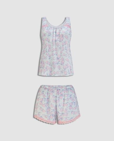  VERA - Bộ quần áo nữ ngắn mặc nhà rayon in 