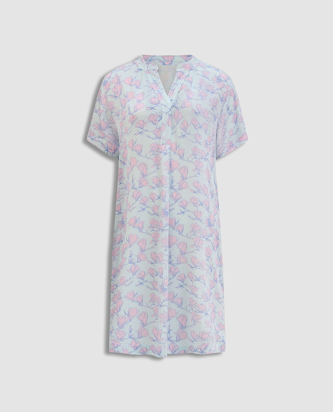 VERA - Đầm ngắn nữ mặc nhà tay ngắn rayon in hoa