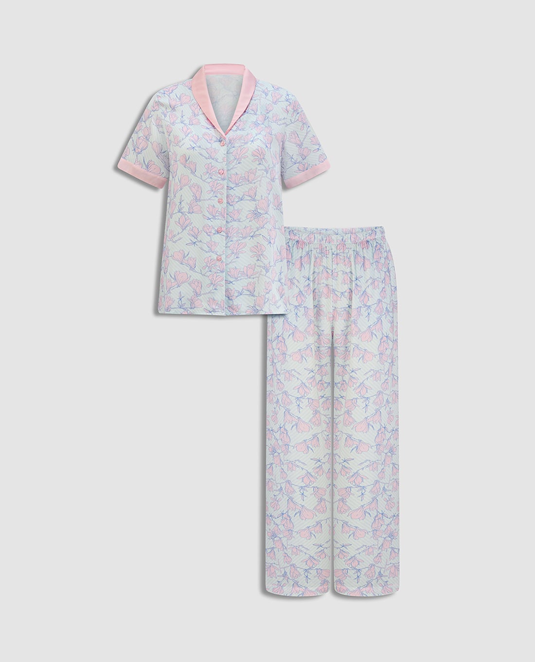VERA - Bộ pijama dài nữ tay ngắn rayon in hoa