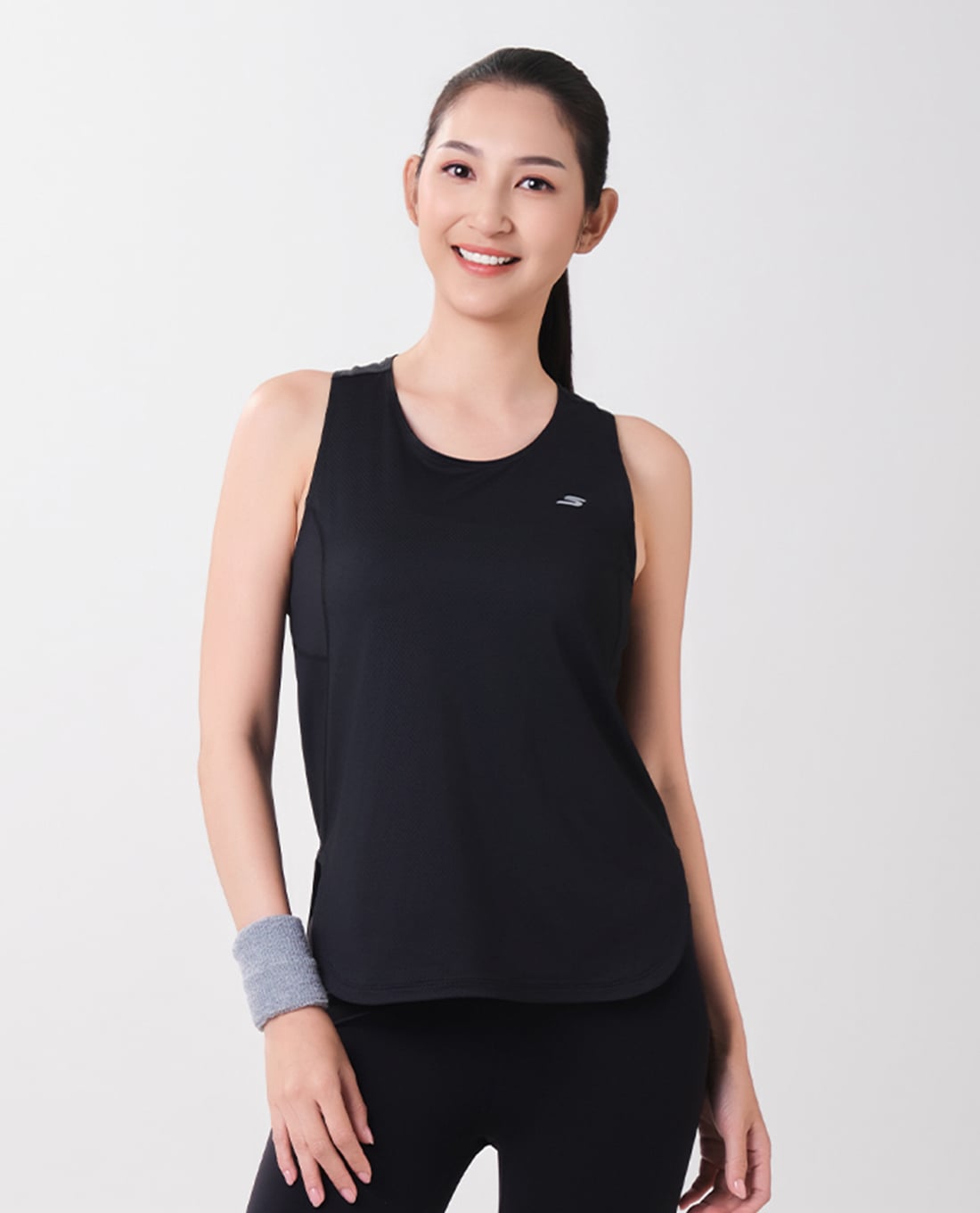 SKECHERS - Áo ba lỗ thể thao nữ cổ tròn in logo