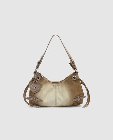  URBAN REVIVO - Túi đeo vai nữ wash loang phối charm 
