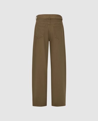  URBAN REVIVO - Quần jeans nữ ống đứng kèm thắt lưng 