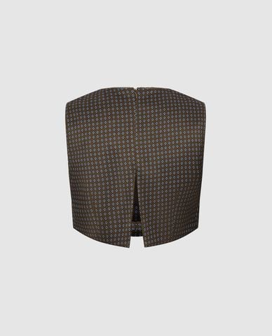  URBAN REVIVO - Áo sát nách nữ phom croptop phối nơ 