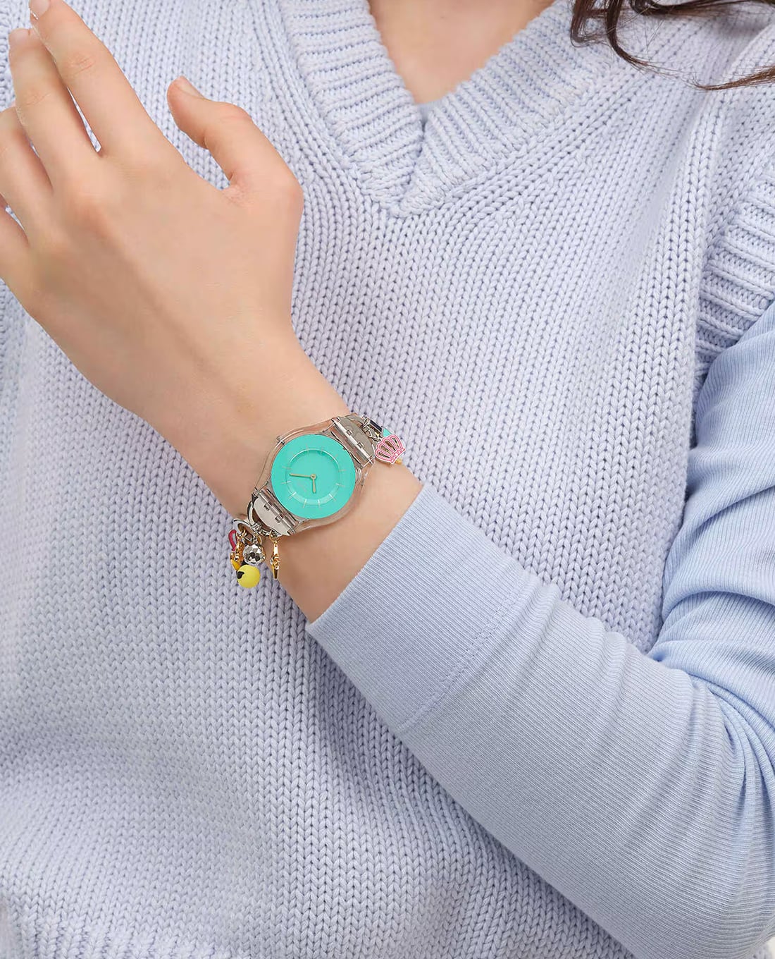 Đồng hồ nữ Swatch Mother Like No Other 34mm mặt xanh turquoise