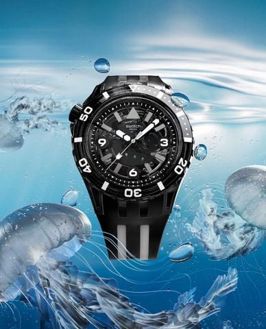  SWATCH - Đồng hồ unisex Black Sea Nettle 44mm 