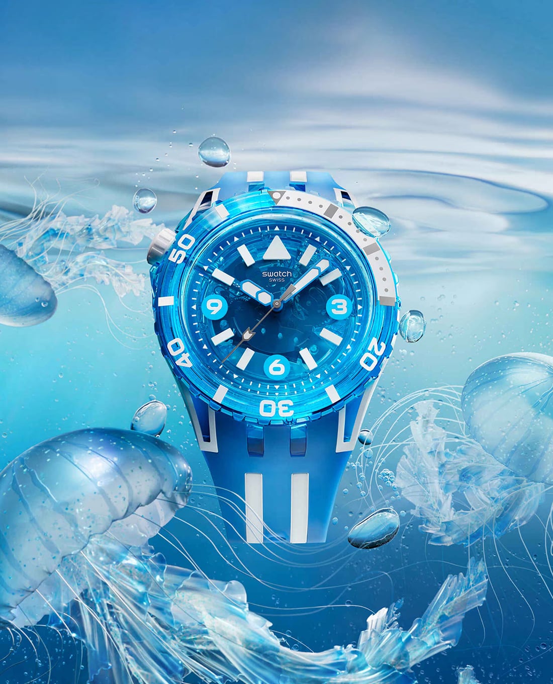 SWATCH - Đồng hồ unisex Blue Fire 44mm