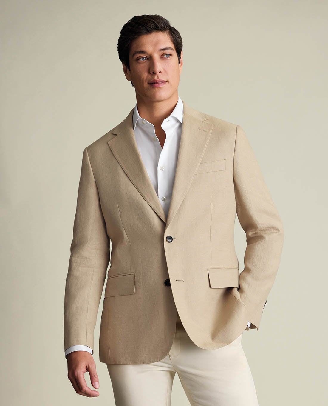 CHARLES TYRWHITT - Áo khoác blazer nam tay dài một hàng khuy
