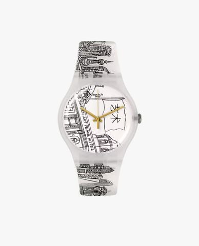  SWATCH - Đồng hồ unisex Black & White The Swatch Art Peace Hotel 41mm 