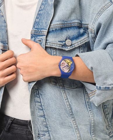  SWATCH - Đồng hồ unisex Girl By Roy Lichtenstein, The Watch 41mm 