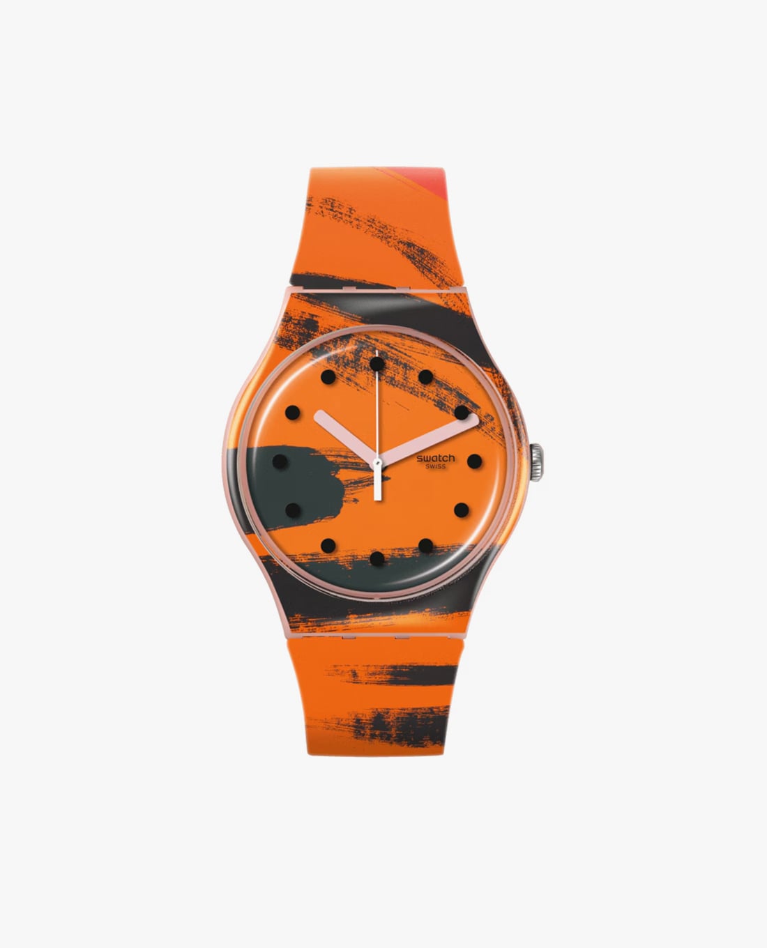 SWATCH - Đồng hồ unisex Barns Graham's Orange And Red On Pink 41mm