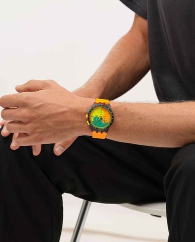  SWATCH - Đồng hồ unisex Neon Signal Flag 42mm 