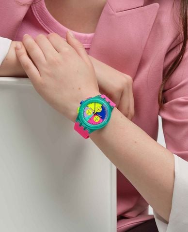  SWATCH - Đồng hồ unisex Neon Flash Arrow 42mm 