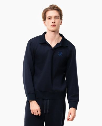  BEVERLY HILLS POLO CLUB - Áo sweatshirt nam cổ bẻ tay dài cổ điển 