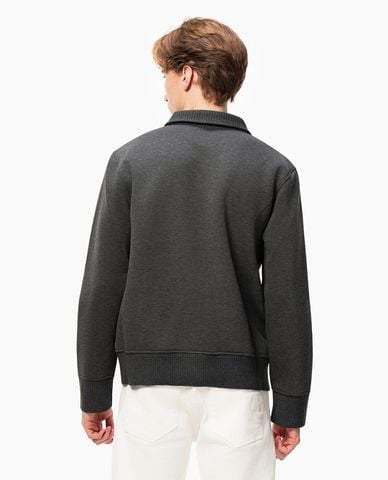  BEVERLY HILLS POLO CLUB - Áo sweatshirt nam cổ bẻ tay dài phối khoá zip 