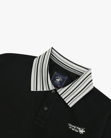  BEVERLY HILLS POLO CLUB - Áo sweatshirt nam cổ bẻ tay dài phối sọc 
