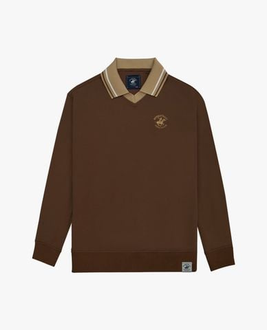  BEVERLY HILLS POLO CLUB - Áo sweatshirt nam cổ bẻ tay dài 