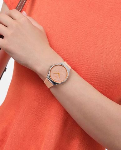  SWATCH - Đồng hồ unisex Iridescently Peach 38mm 