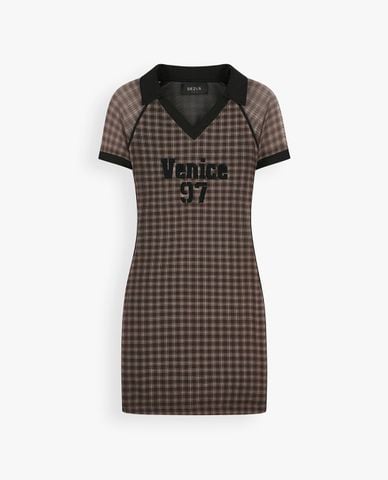  DEZUS - Đầm body mini sọc caro phom ôm Cassian 