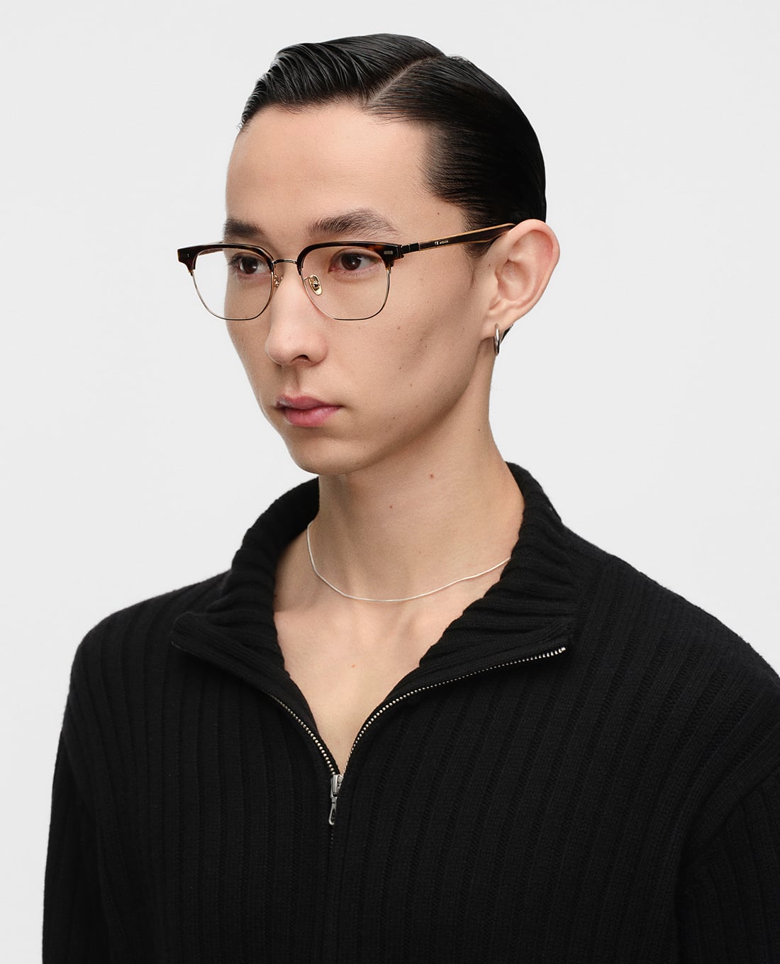 MUJOSH - Gọng kính đa giác unisex nửa viền