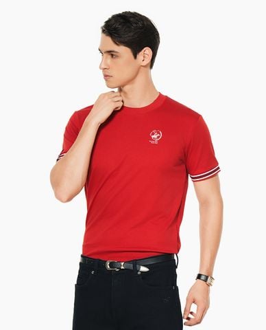  BEVERLY HILLS POLO CLUB - Áo thun nam cổ tròn tay ngắn viền sọc 