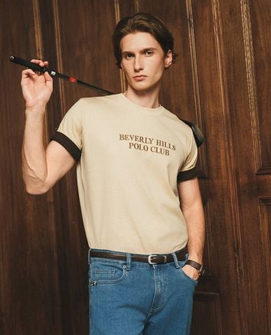  BEVERLY HILLS POLO CLUB - Áo thun nam cổ tròn tay ngắn thêu logo 