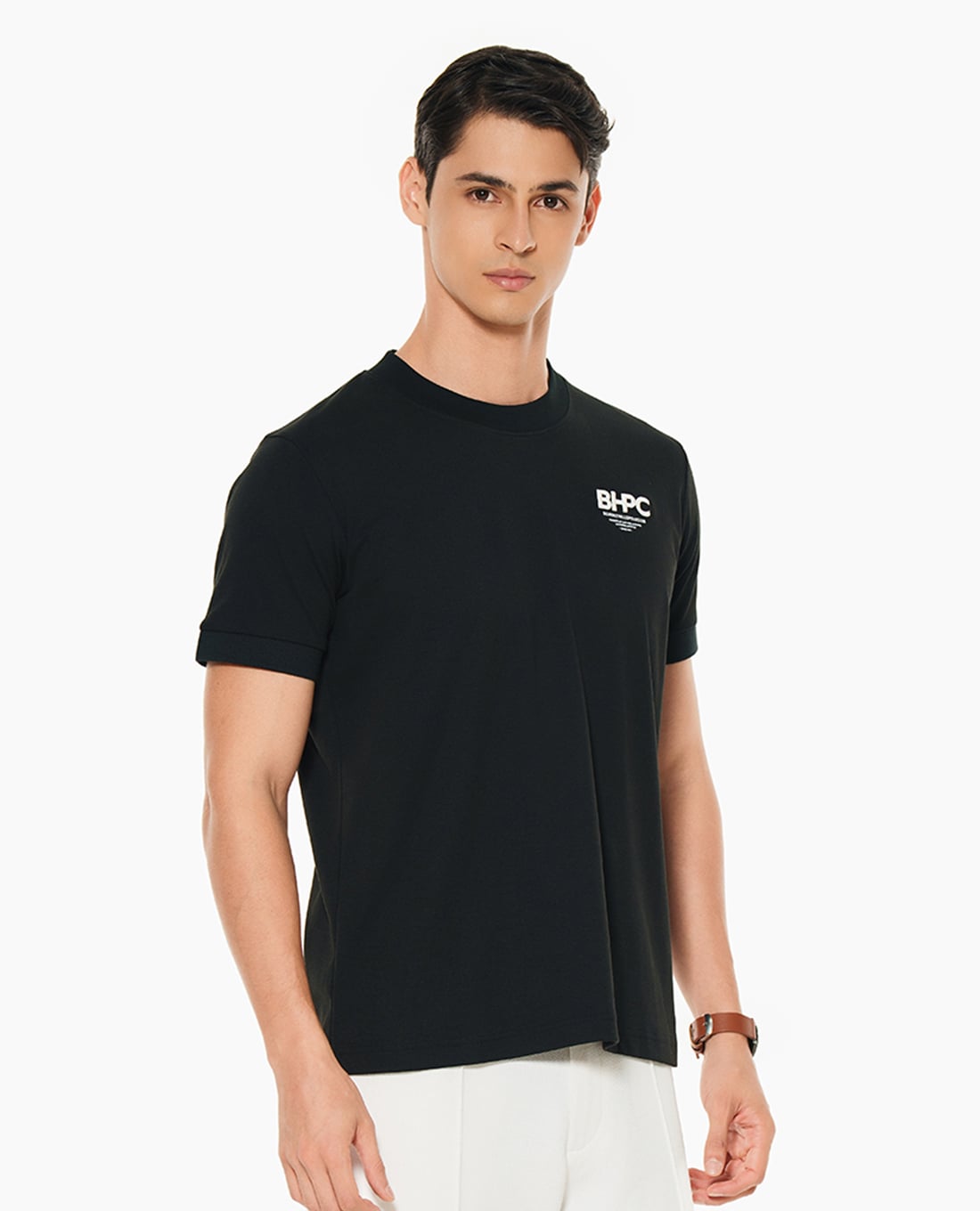 BEVERLY HILLS POLO CLUB - Áo thun nam cổ tròn tay ngắn thêu logo