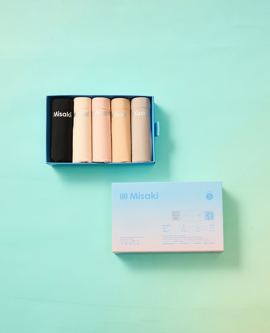 MISAKI - Set 5 quần lót bikini nữ High waist Seamless