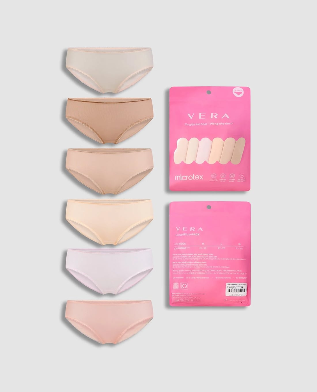 VERA - Set 6 quần lót bikini nữ thun lạnh Pack Love