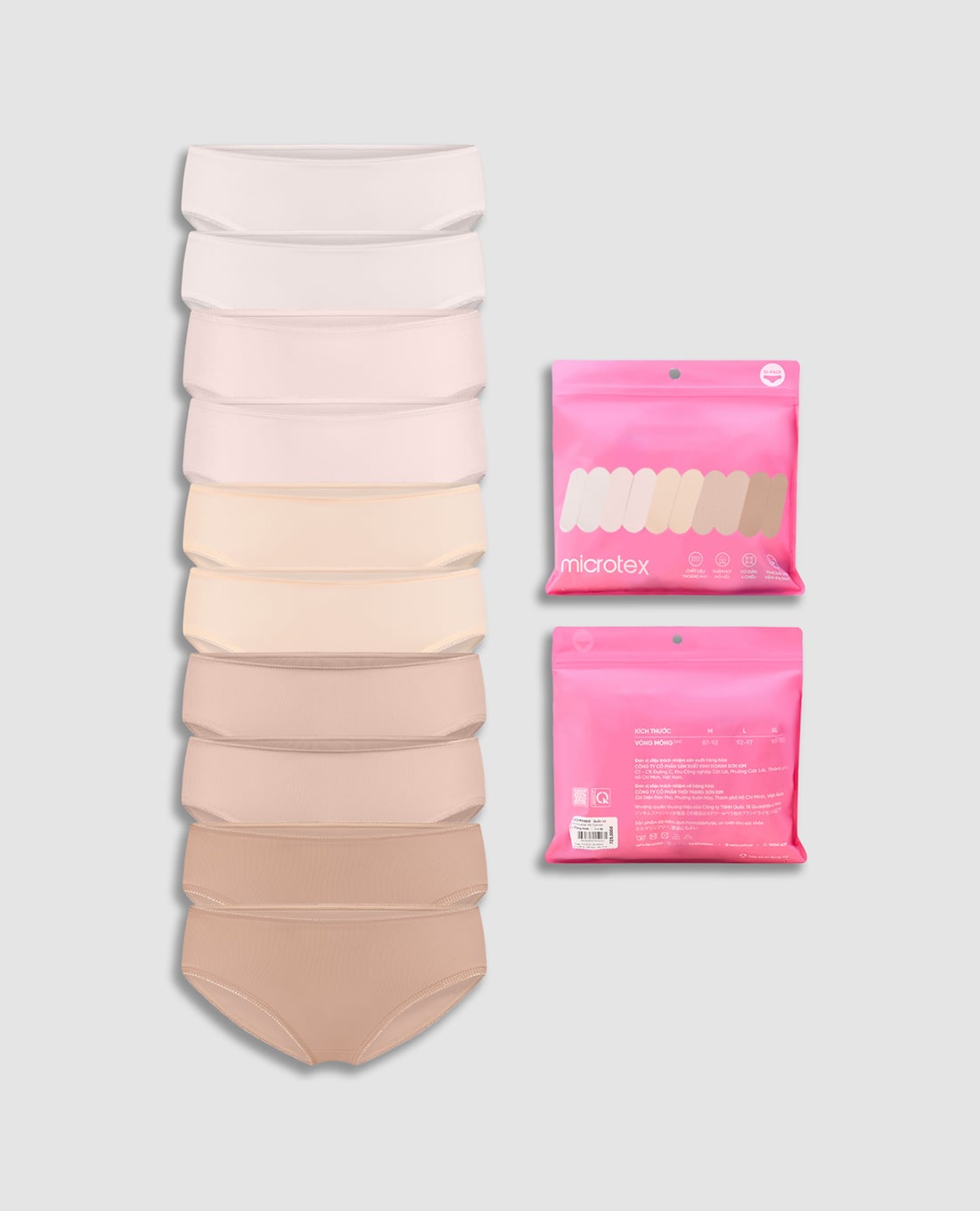 VERA - Set 10 quần lót bikini nữ thun lạnh Pack Love