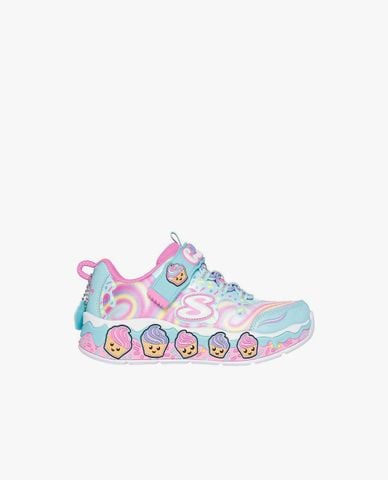  SKECHERS - Giày sneakers bé gái cổ thấp Flutter Heart Lights 