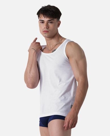  JBUSS - Áo ba lỗ nam mặc nhà cổ tròn phom suông 