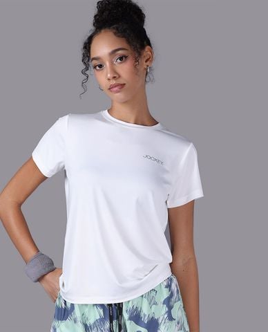  JOCKEY - Áo thun thể thao nữ tay ngắn in logo 