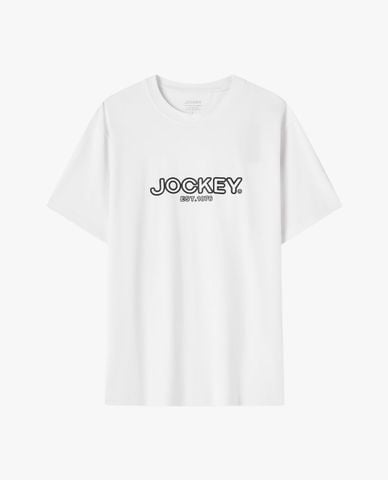  JOCKEY - Áo thun nam cổ tròn tay ngắn in logo 