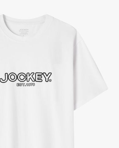  JOCKEY - Áo thun nam cổ tròn tay ngắn in logo 