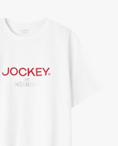  JOCKEY - Áo thun nam cổ tròn tay ngắn in logo 