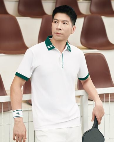  DUNLOP - Áo polo nam cổ bẻ tay ngắn phối viền 