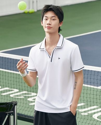  DUNLOP - Áo polo nam cổ bẻ tay ngắn phối viền 