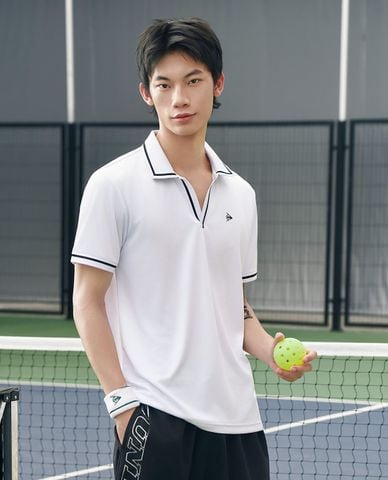  DUNLOP - Áo polo nam cổ bẻ tay ngắn phối viền 
